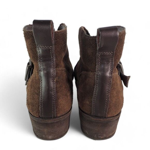 UGG Wright Belted Suede Heel Pull-on Ankle Booties Brown 1014184 Women's 9.5 - Picture 5 of 11